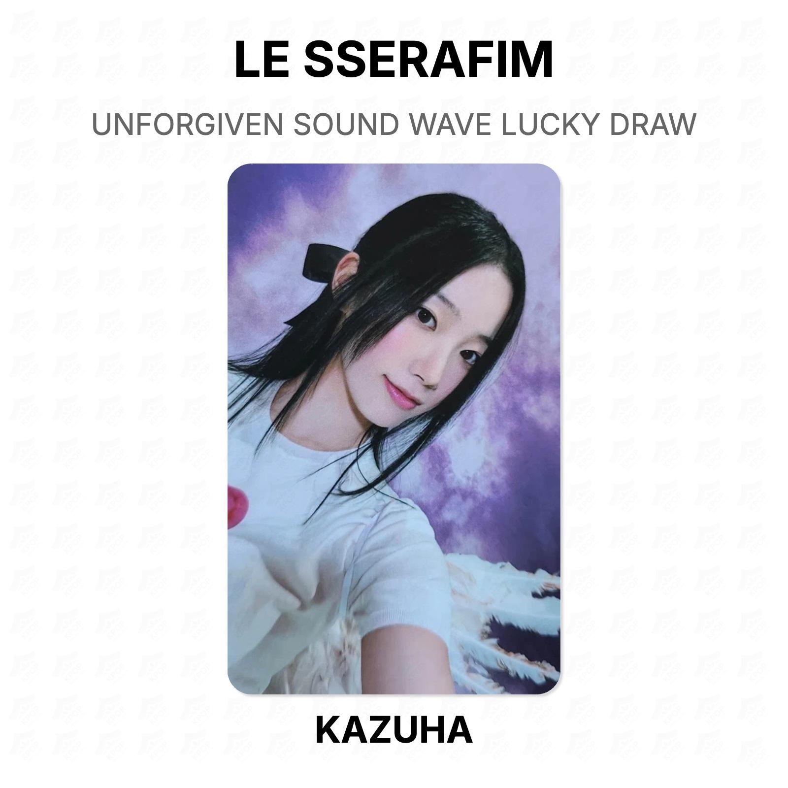 LE SSERAFIM UNFORGIVEN SOUND WAVE LUCKY DRAW Official Photocard KAZUHA