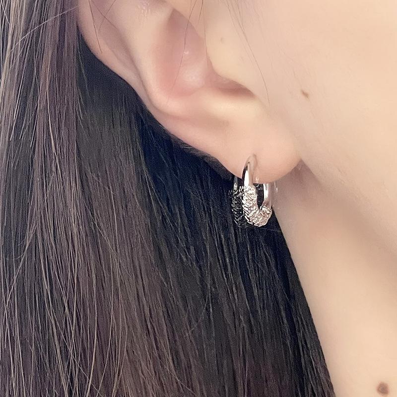 Silber Gebrochenes Silber C-Form Ohrringe, Liebe Ohne Gepiercte Ohren, Nischen Design Ohrringe, Kaltes Wind Temperament