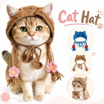 Refined Elastic Cat Hat Handmade Pets Party Cosplay Headwear New Cat Accessories  Party