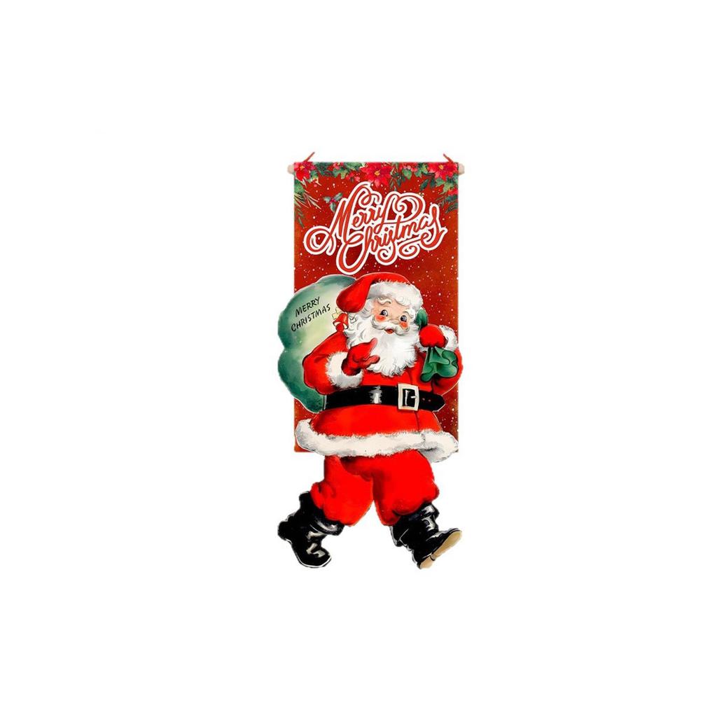 Christmas Door Curtain Flag Outdoor Gift Background Decoration