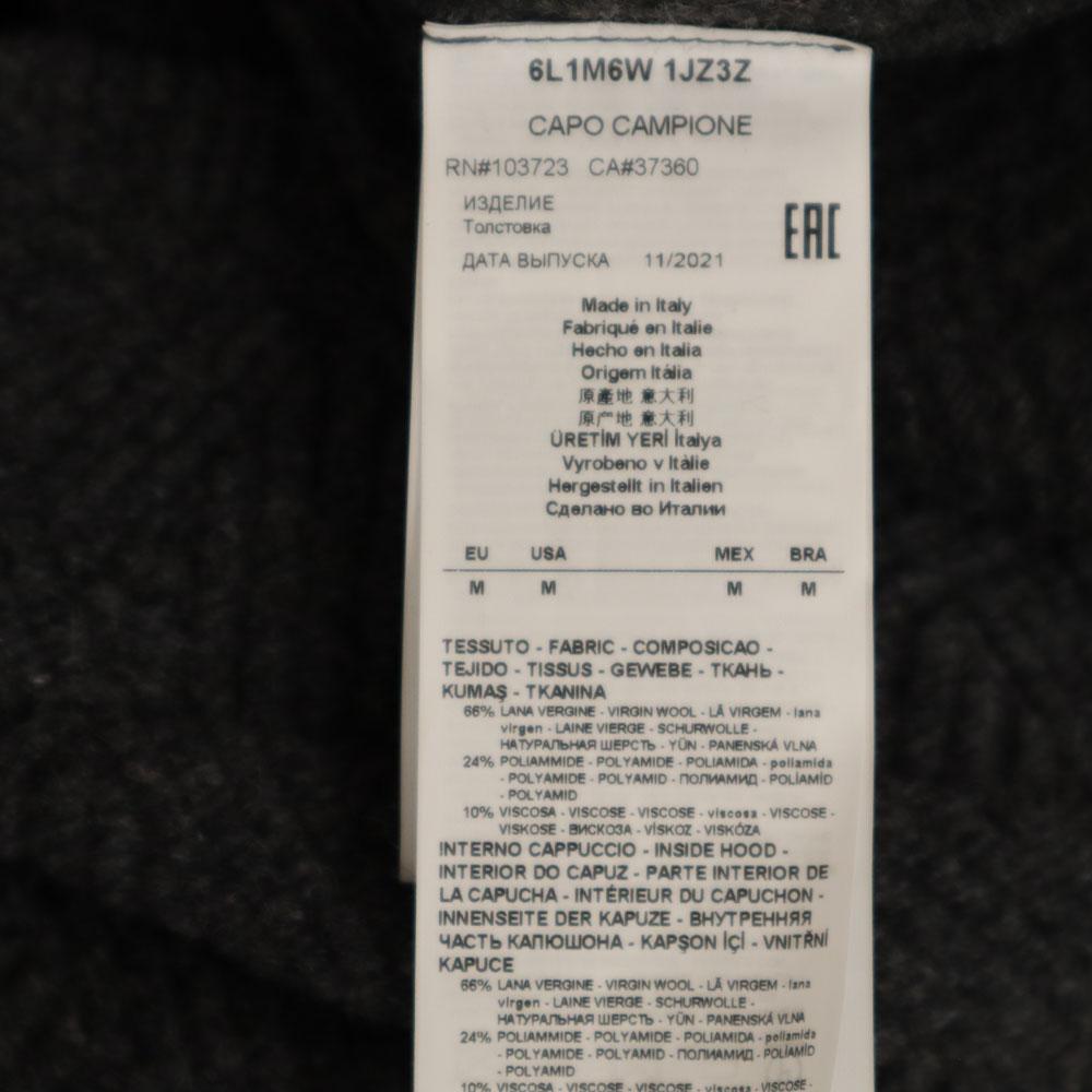 Emporio Armani Wool Blend Knit Parker M Gray Men's Used