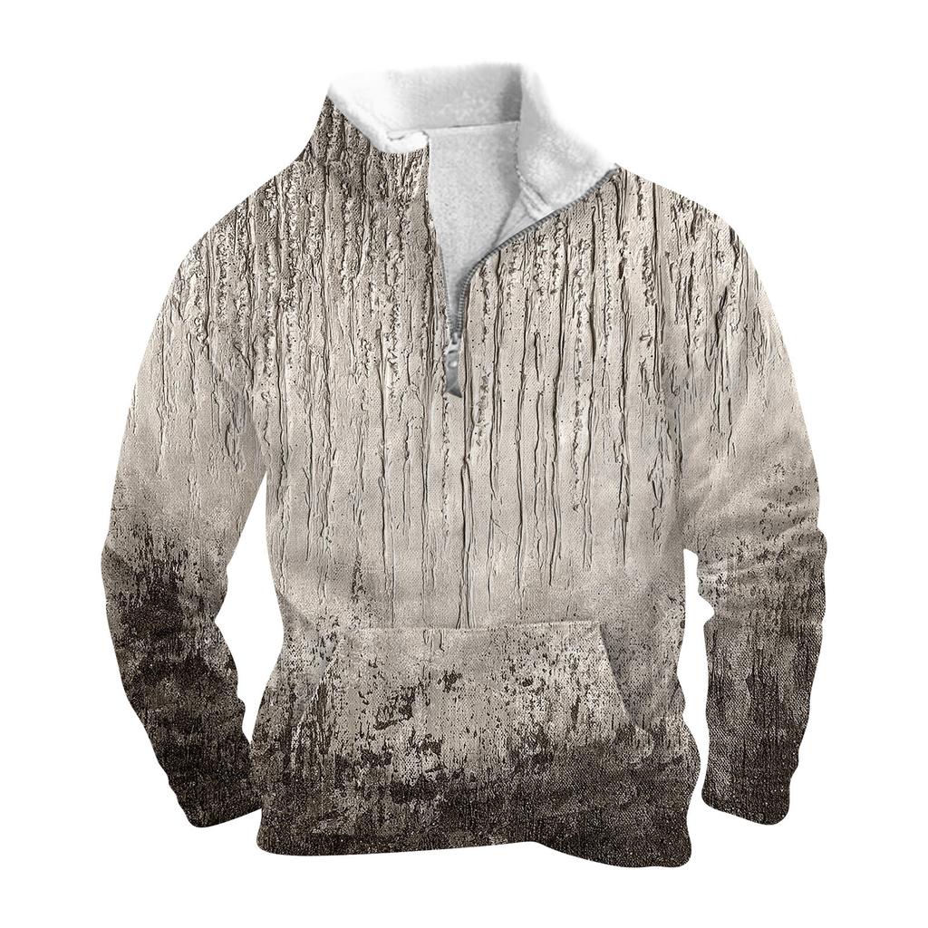 Das Herren-Sweatshirt mit Stehkragen im Frühling und Herbst ist ein Outdoor-Freizeitpullover