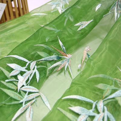 150X100cm Chinese Style Bamboo Embroidery Chiffon Fabric Soft Tulle Yarn For Diy Sewing Ancient Costume Hanfu Dress Skirts
