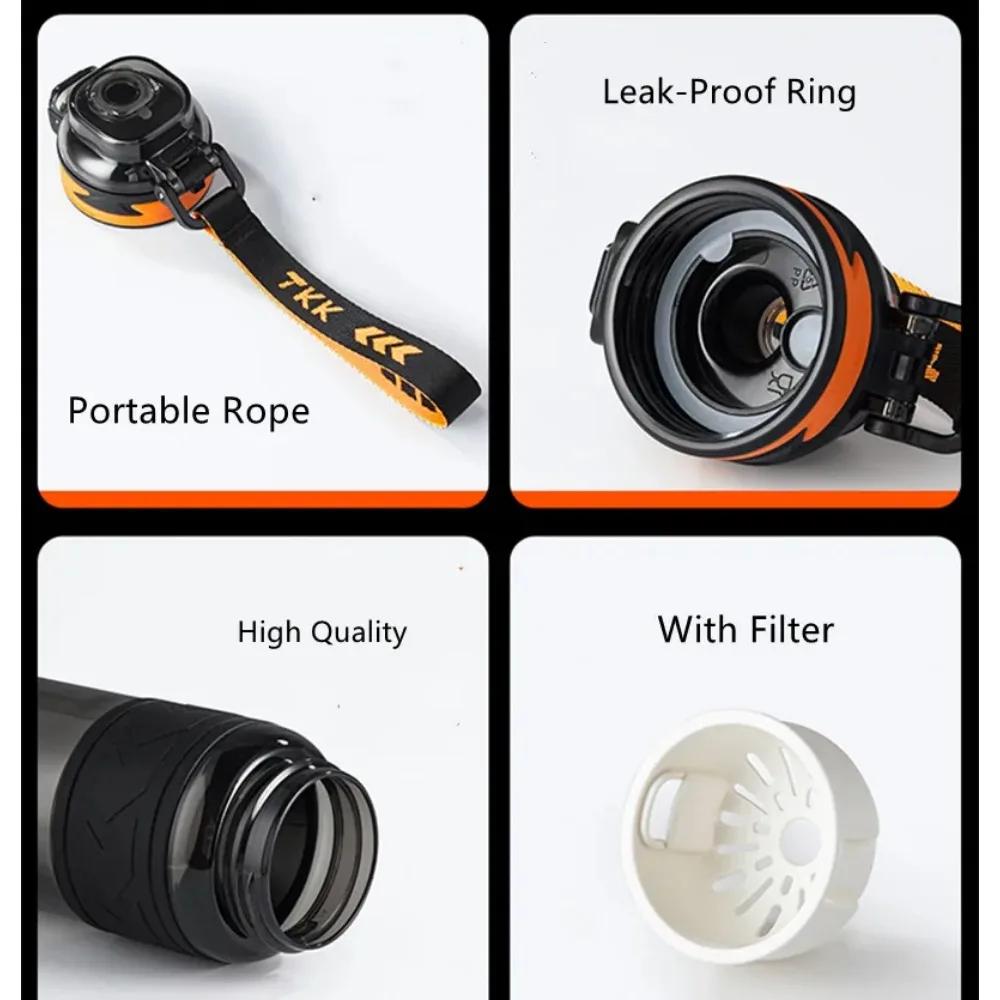1pc 1000ml 1500ml High Quality Tritan Material Water Bottle with Straw Portable Durable Fitness Outdoor Sport Drinking Bottle