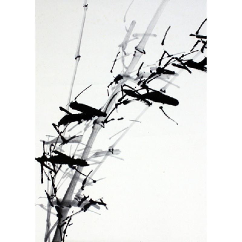 Gerahmtes Bambus-Kunstposter Dekorative Wandmalerei