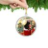 2D Black Cat Christmas Pendant Cartoon Vibrant Black Cat Christmas Ornaments  New Year