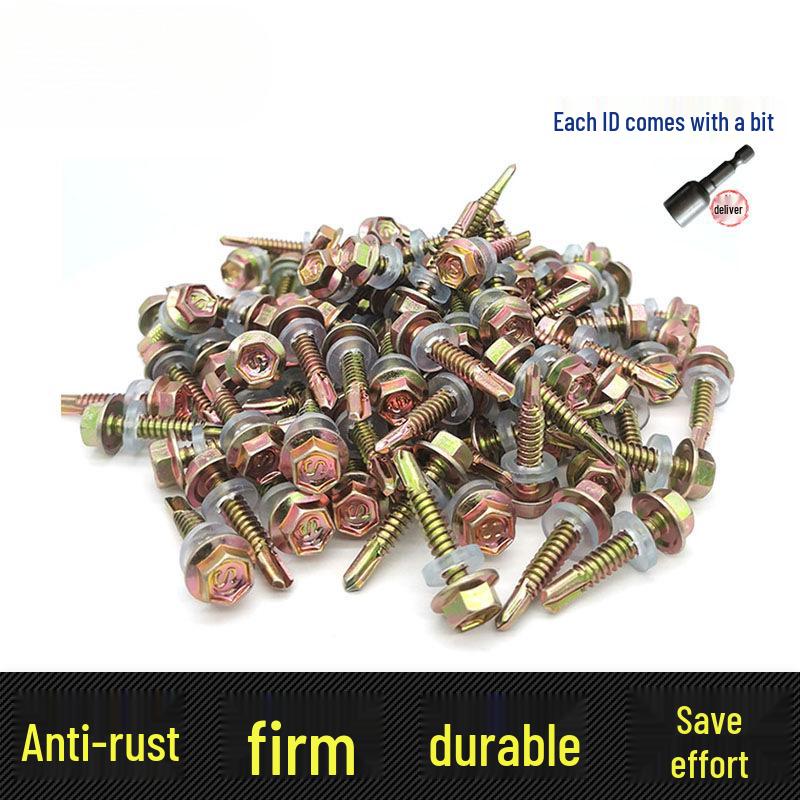 Sechskant-Selbstbohrschraube für Farbstahl und Dachziegel aus Harz mit verlängerter Bohrspitze