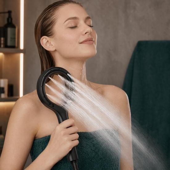 Full Body Coverage Shower Head, Large Ring Shaped, High Pressure Handheld Spray, Soft Water Spray Flow Accessory, for Home Bathroom Durable Head