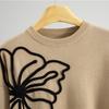 2pcs Knit Pants Suits Women's  Loose Plus Size Embroidery Sweater Knit Wide-Leg Pants Two-Piece Set Knit Outfits Autumn Winter