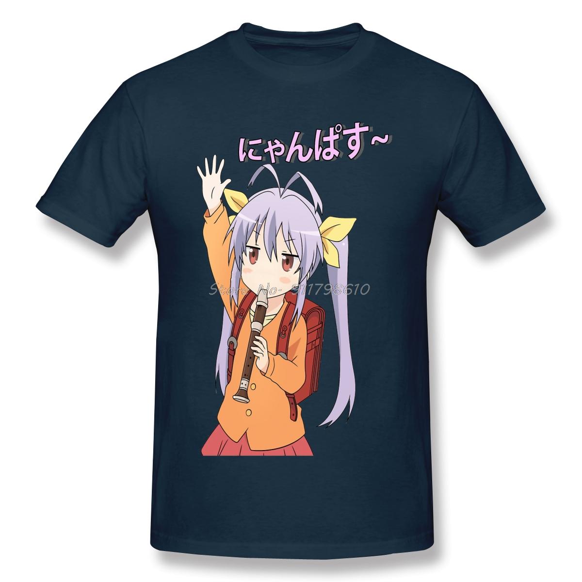 

Nyanpasu T Shirt White Non Non Biyori Printed Tshirt Summer TShirt Anime Men Tee Streetwear Harajuku 4XL
