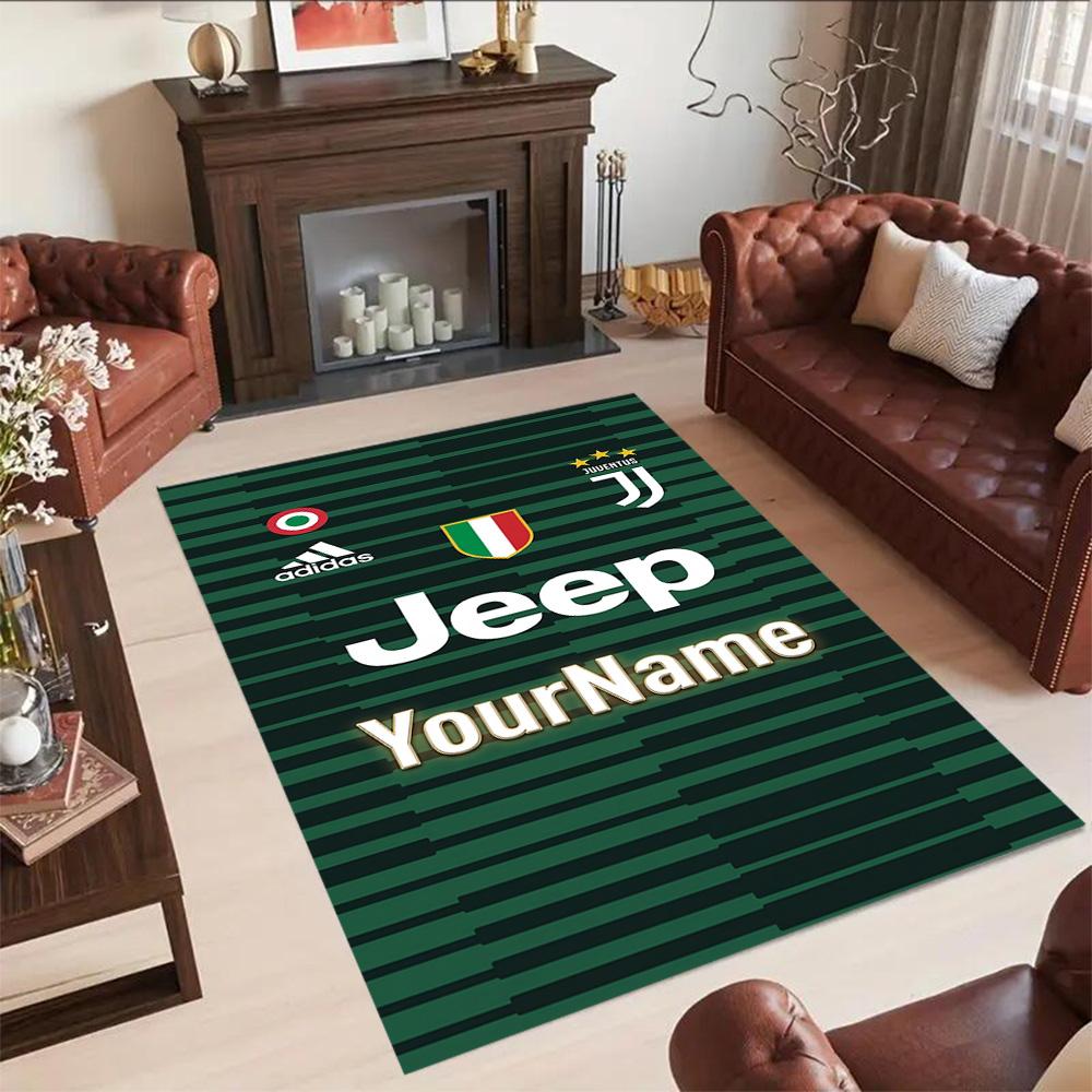 Juventus Customize Your Name Carpet Suitable for Playrooms Living Rooms Dining Room Balcony Antislip Carpet Anime Office Decor Wedding Party Gift