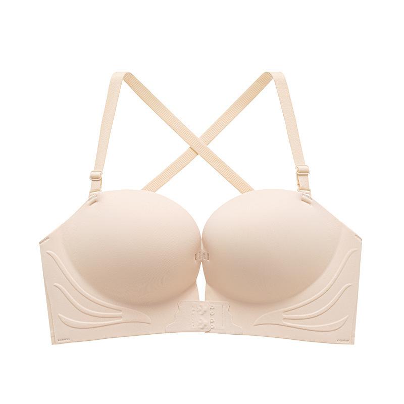 Front Buckle Type Gathering Bra, Thickened Small Chest, Large Non-slip Upper Support, No Steel Ring, Anti-sagging and Seamless Back Underwear