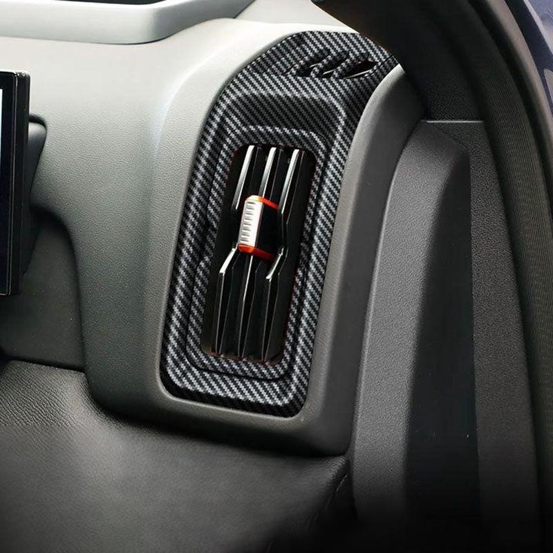 Interior Decorative Patch Cover For BYD Shark 6 Pickup Dashboard Outlet Frame Sticker Protector Carbon Look Abs Material 2pcs