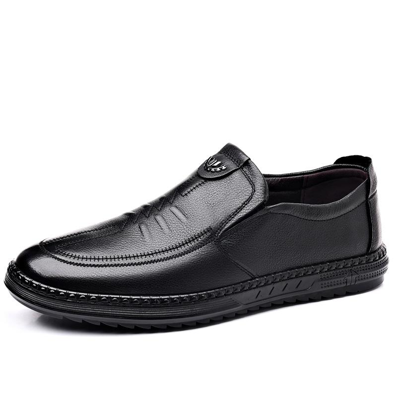 

Fashion Trendy Brand Brown Thick Soled Wear-resistant Oxford Shoes High-quality New Men s Leather Casual Shoes Commuting Men s Loafers 38 чёрный