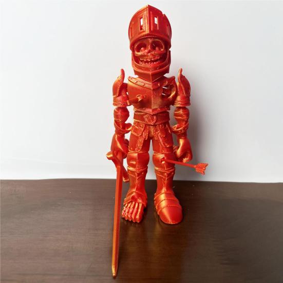 3D Printed Skeleton Knight Figurine Movable Joints Halloween Spooky Skeleton Warrior Articulated Skeleton Soldier Model Toy Desktop Decoration