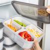 Kitchen Fridge Organizer Microwave Oven Safe Crisper Drain Box PP Plastic 1.4L Food Storage Meal Prep Containers Removable