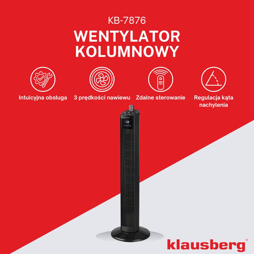 Wentylator kolumnowy podłogowy z pilotem 55W KLAUSBERG KB-7876
