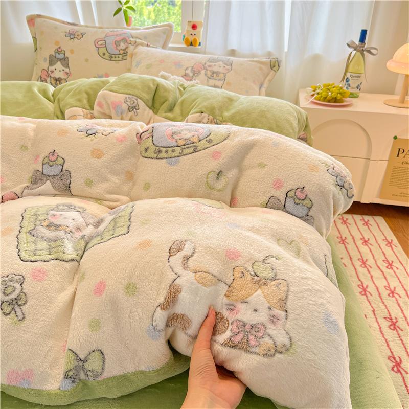 1 Stück Super Warmer Bettbezug für Winter Dick Weich Flanell Korallenfleece Bettdeckenbezug 220x240cm Queen Bettbezug (ohne Kissenbezug)