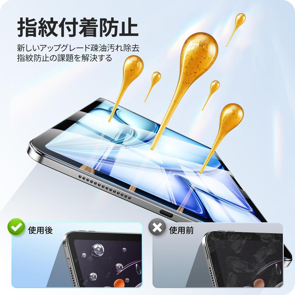 NIMASO Tempered Glass Screen Protector for iPad Air 11 M4 2026 iPad Air 11 M3 7th Generation 2025 iPad Air M2 6th Generation 2024 Fingerprint with