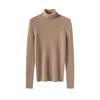 Women's 100% Cashmere High Neck Sweater - Autumn/Winter Rib Knit Base Layer