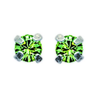 [B8470] - Brilláns Zöld Peridot Ezüst 4 mm