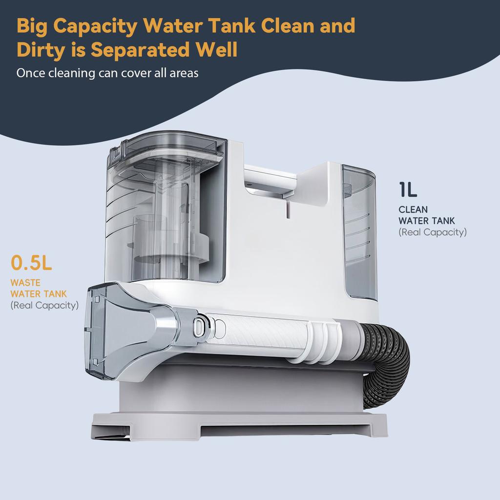 Håndholdt tepperenser 400W 9KPa Bærbar flekkfjerner for bil sofa kjæledyrhår spray suge integrert møbelrens maskin