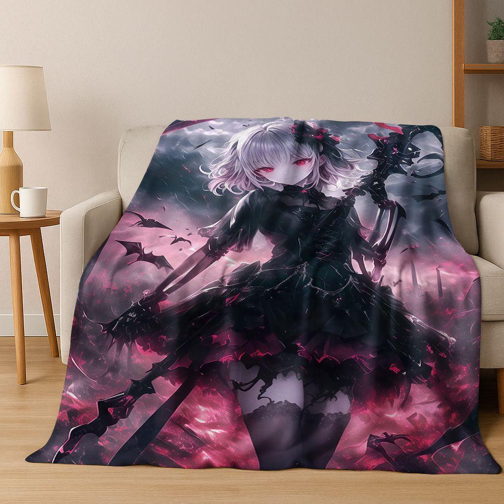 Dark Gothic Sexy Beauty Flannel Blanket Soft Warm Blanket Throw Blanket for Bedroom Living Room Bed Travel Camping Picnic Gift
