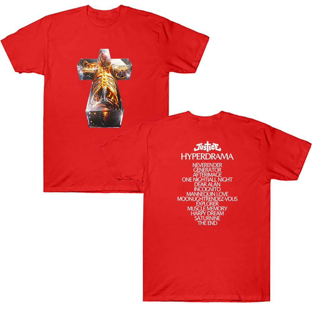 

Justice Band HYPERDRAMA Футболка Унисекс Ретро Хлопковая Футболка Хэви-метал Уличная одежда Летняя Дышащая Повседневная Футболка XXL