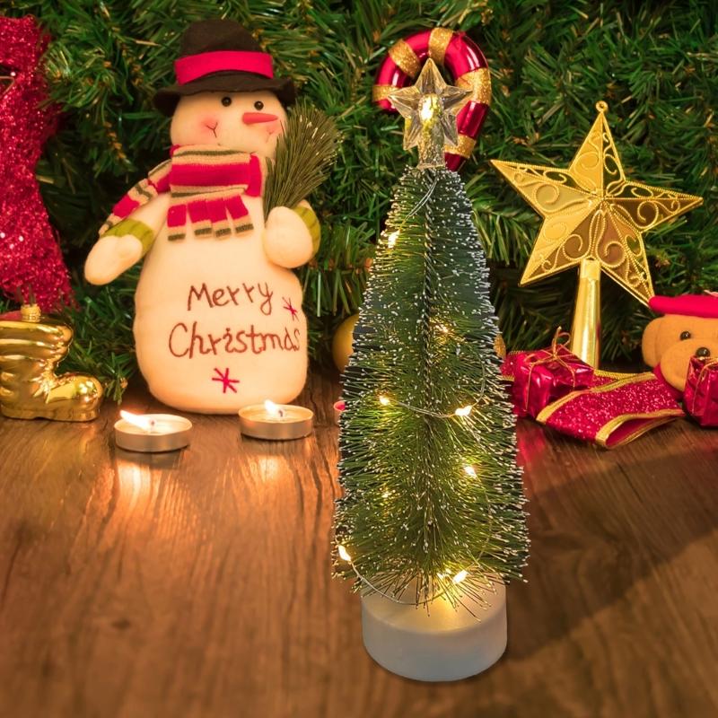 Mini Künstlicher Weihnachtsbaum Helles LED-Licht Bastelartikel Wohnzimmer Schlafsaal