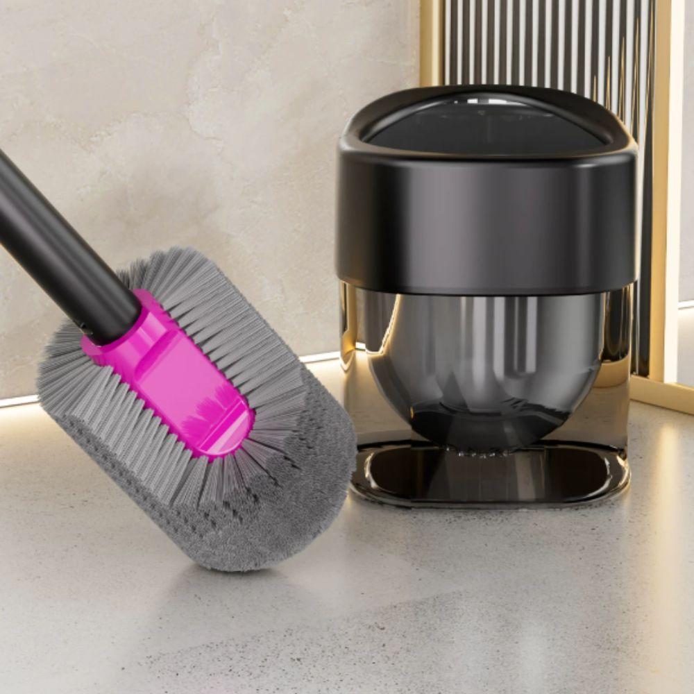 Hemispherical Brush Head Toilet Brush Groove Design Wall Mount Brush Apartment Living