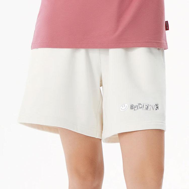 Li Ning SS22 Anti-Five Series Anti-Five Badfive Womens Solid Color Lace-Up Loose Shorts Women shorts Cloud-White AKSS374-4