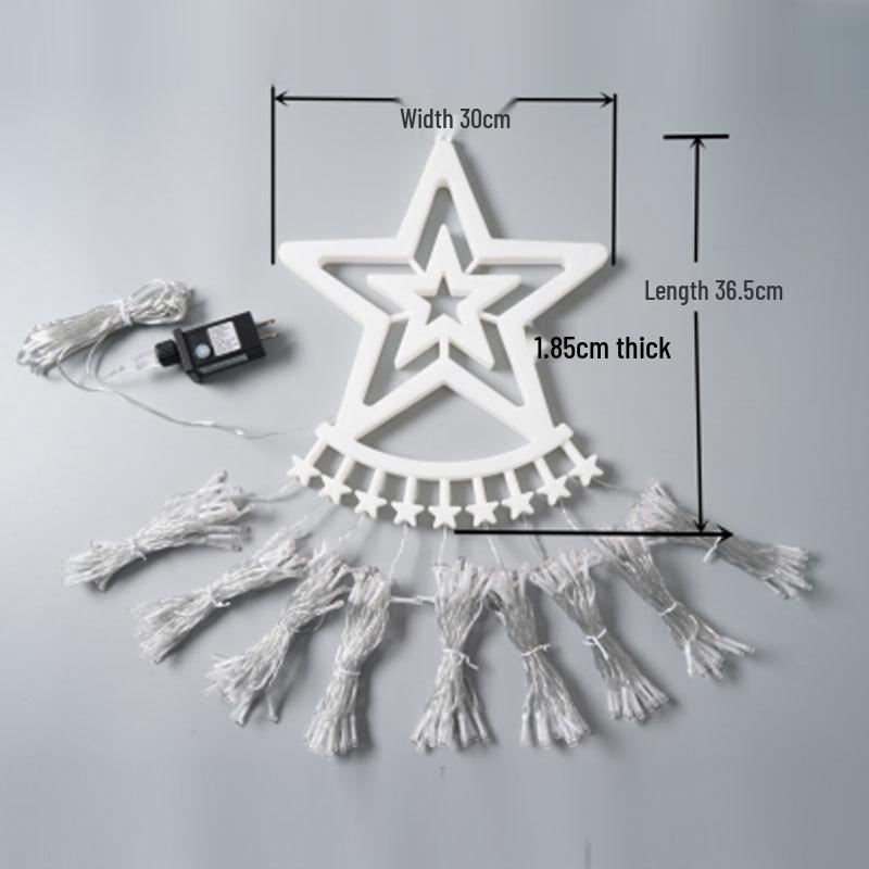 LED Five-Pointed Star Christmas Tree Outdoor Waterfall Lights - Flowing Water Hanging Gardens & Courtyards Decor