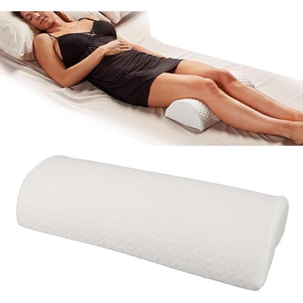 Knee Pillow, Semi Roll Pillow Memory Foams Leg Pillows Lumbar Support Pillow Half Moon Bolster Pillow for Legs, Knees, Lower Back, Head