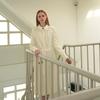 ACUD Pleated Shirt Dress_Ivory