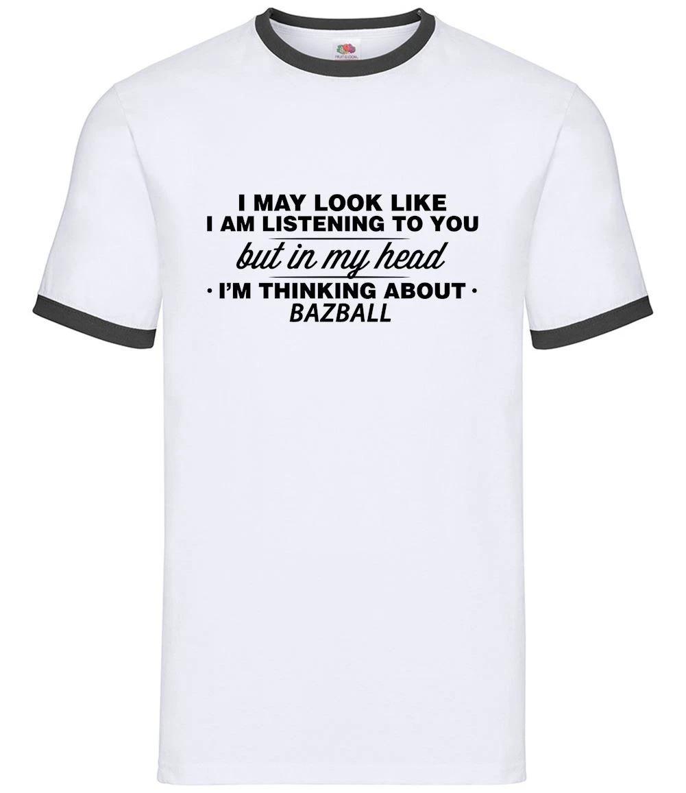 Thinking About Bazball - Mens Ringer - Ashes Cricket Tour Player Love L