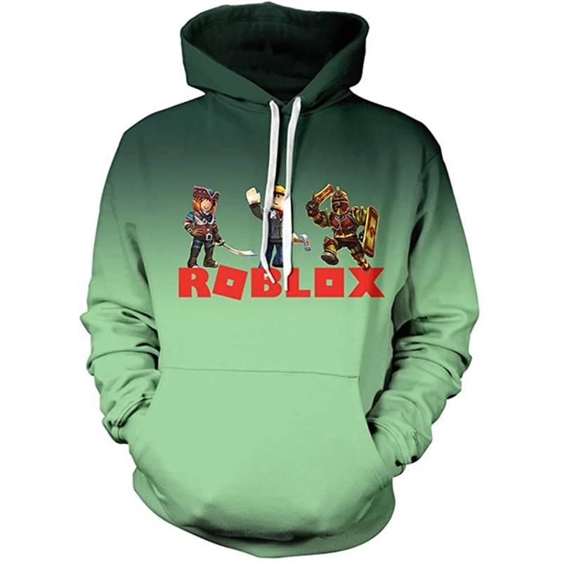 Trendy Roblox Youth Hooded Sweatshirt With Digital Print For Stylish Kids In Various Colors