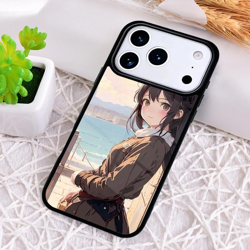 Anime Cat Girl Phone Case for iPhone 17 Air 16 15 11 12 14 13 Pro Max Shockproof Cover