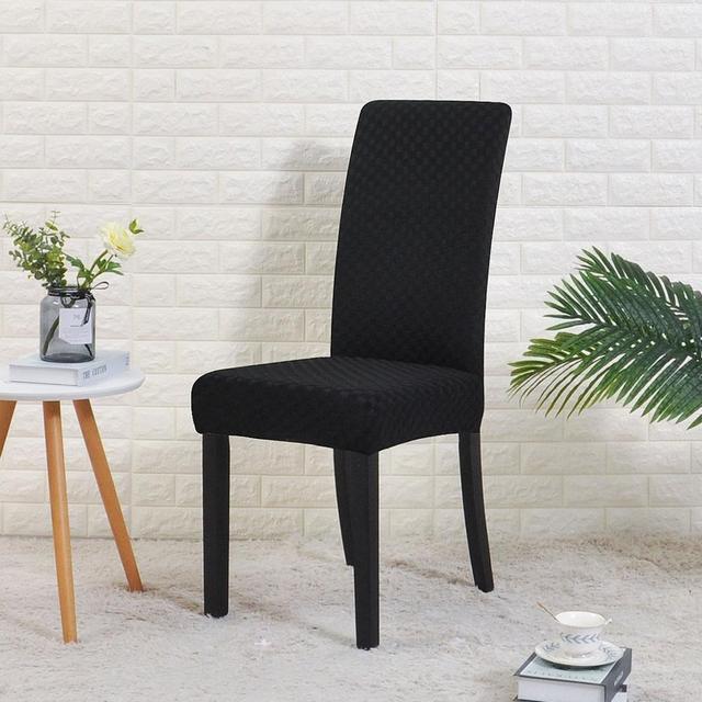 Чехол на стул из жаккарда для столовой чехлы на стулья из спандекса чехлы для сидений для банкетов вечеринок в отелях Universal чёрный 2230₽