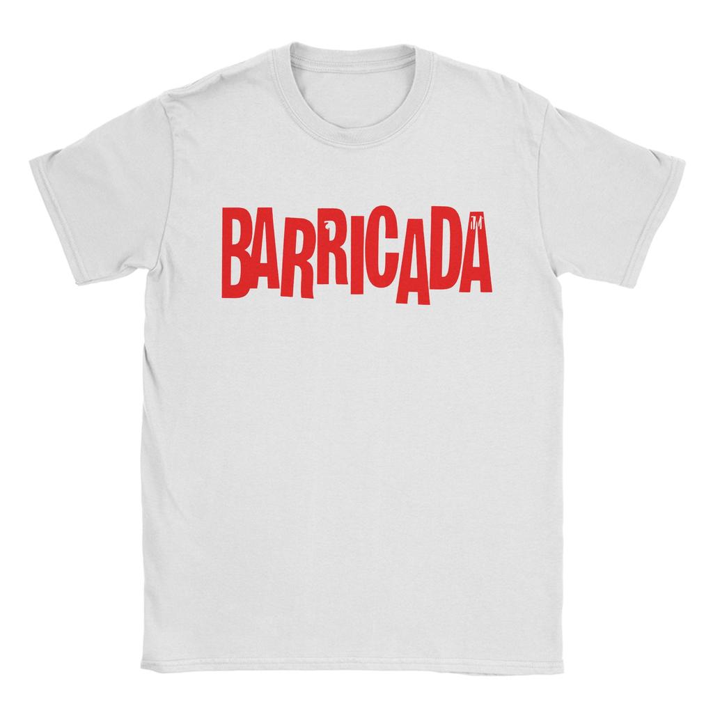 Spanish Band Barricada Art T Shirts Unisexs  Pure Cotton Fun TShirt Round Collar  Tees Short Sleeve Tops Unique