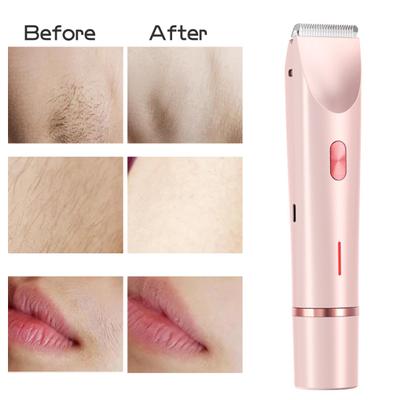 Double-head Women Electric Shaver USB Rechargeable Waterproof Portable Travel Face Body Bikini Area Arm Leg Hair Removal Razor Epilator Trimmer