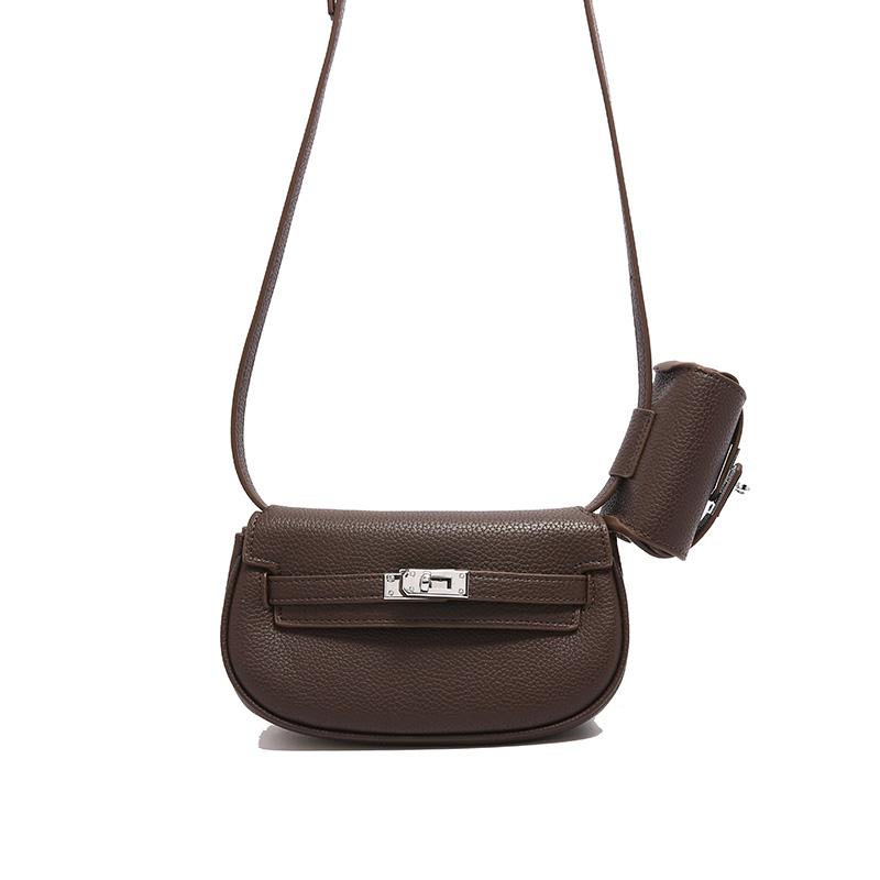 

Премиальная сумка-седло Модная универсальная сумка Gemini Сумка-пельмень Женская сумка На плечо Кроссбоди Нагрудная сумка Мини-поясная сумка 20*11*7 кофейный