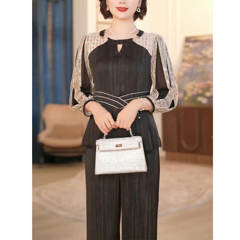 Women's 2025 High-End Spring-Autumn Slimming Two-Piece Set: Long Sleeve, Chic & Fashionable