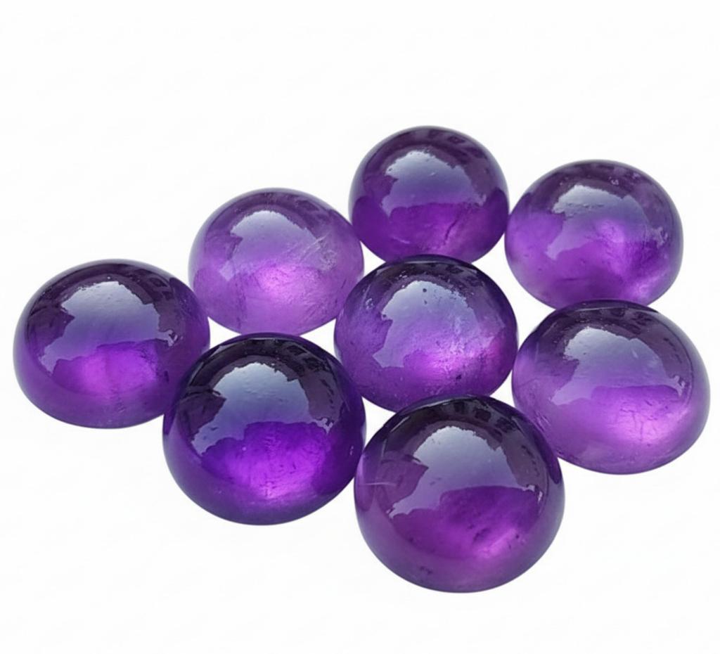Deep Purple Amethyst Round Gemstone Loose Cabochons Jewelry Making