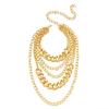 Thick Layering Cuban Link Chain Necklace Punk Neckchain Jewelry For Women Alloy Daily Wear Night Out