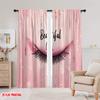 2pcs,2D Plane Printing Pattern Curtains Glamour Lash Art Versatile 100% Polyester (without Rod) Versatile All Perfect for Season