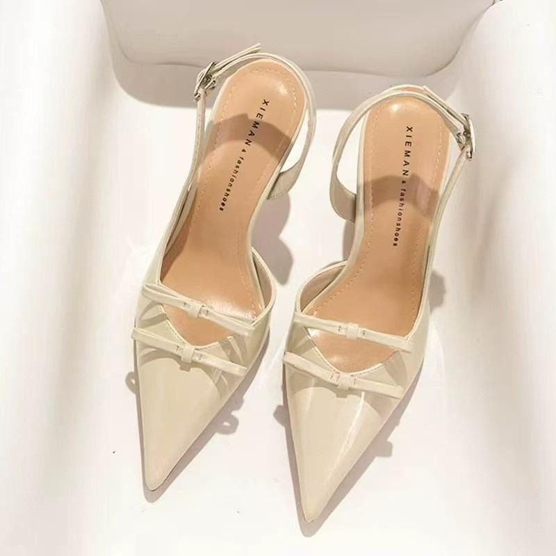 

Fashion Bow Women s High Heels Sandals Sexy Heeled Shoes Summer New Fad Stilettos Pumps 2025 Trend Pointed Toe Shallow Chaussures Femme 40 покинуть белый