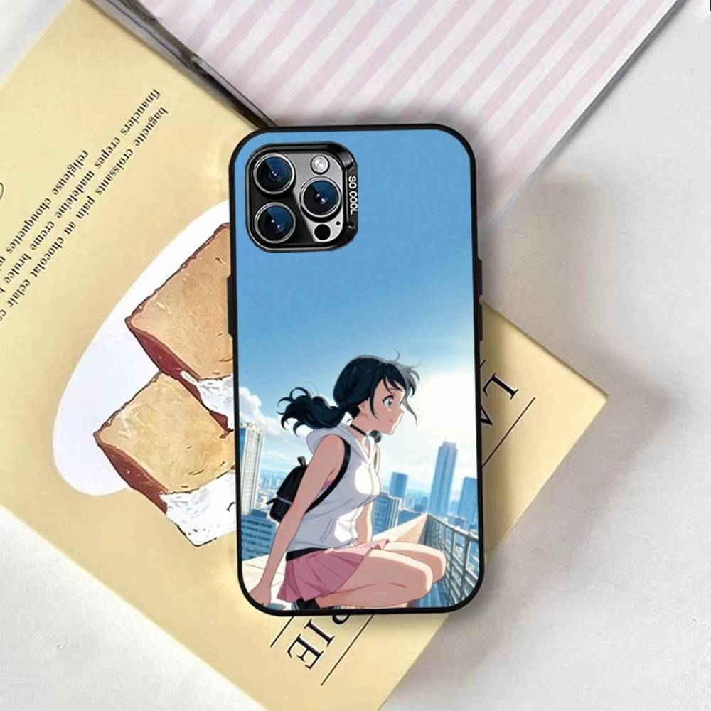 Weathering With You Hina Amano Phone Case For iPhone 17,16,15,14,13,12,11 Plus,Pro Max,XS,Colorful Silver Phone case Funda Cover iPhone14Pro