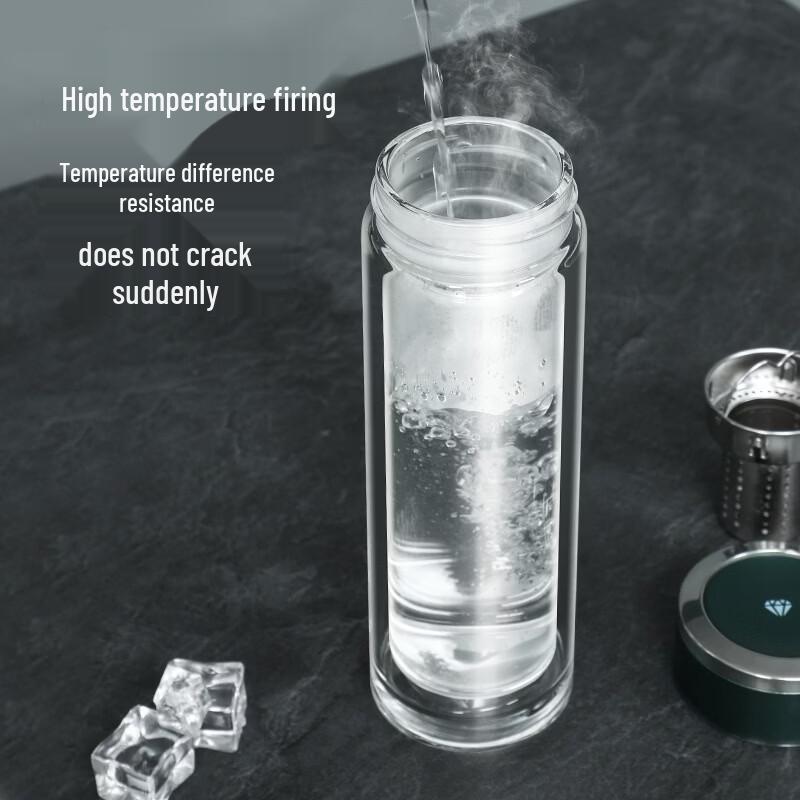 Shui Yi Bei High Borosilicate Double Wall Glass Tea Infuser Bottle