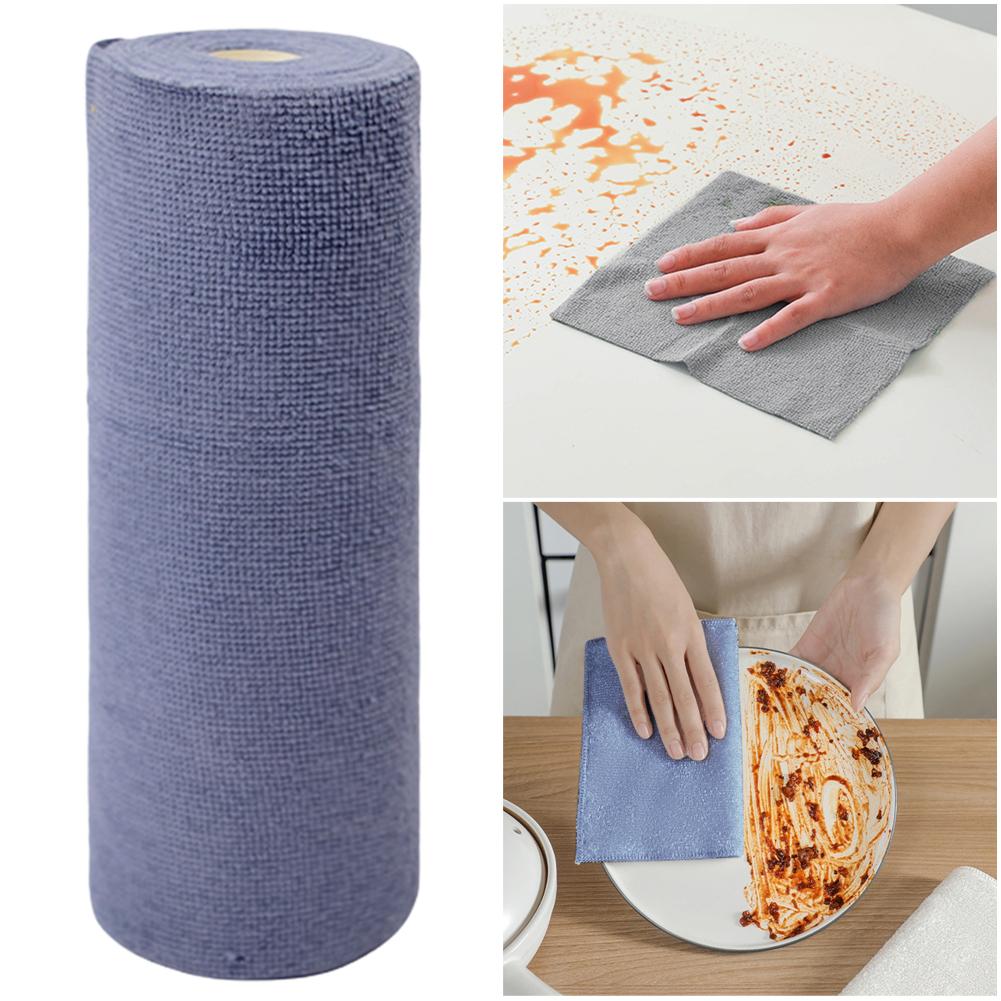 20PCS/Roll Tableware Cleaning Wipe Reusable Kitchen Cleaning Dishcloth Super Absorbent Rolls Dish Rags Kitchen Wash Paper Towel