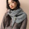 Women's Scarf Winter Big Size Wool Korean Style Knitted Triangle Scarf Women Winter Warm Headscarf Shawl Sold Color Neckerchief
